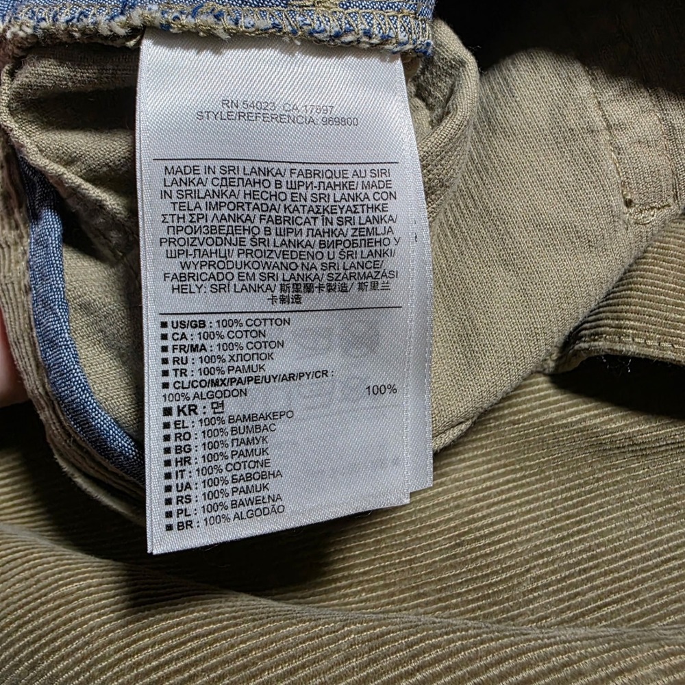 Banana Republic Corduroy Pants Mens 32x32 Tan Khaki Pima Cotton 5-Pocket Cords - Picture 6 of 9